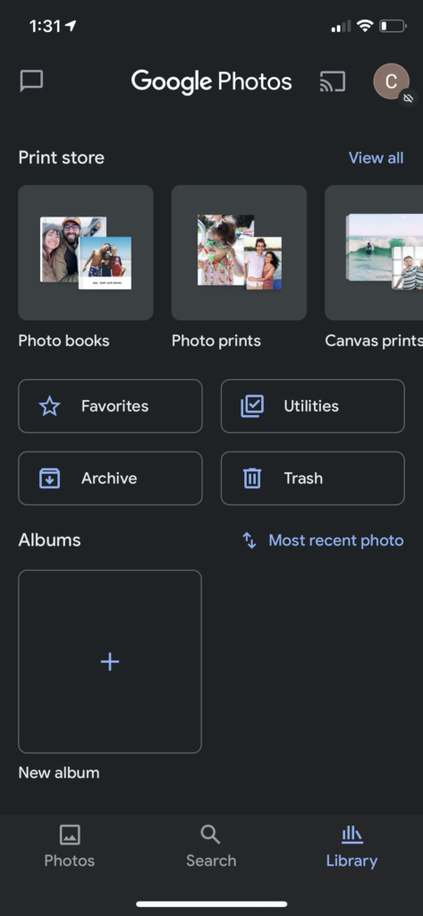 Create Album in Google Photos